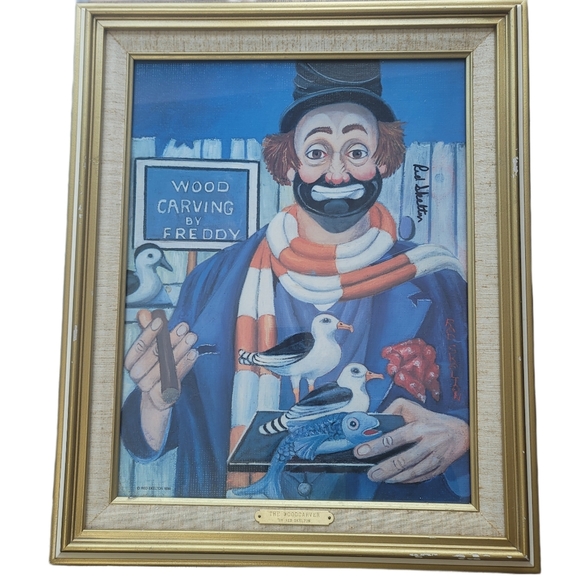 Red Skelton "The Wood Carver" numbered 595/5000 Signed framed art. Rare vintage - Picture 7 of 11